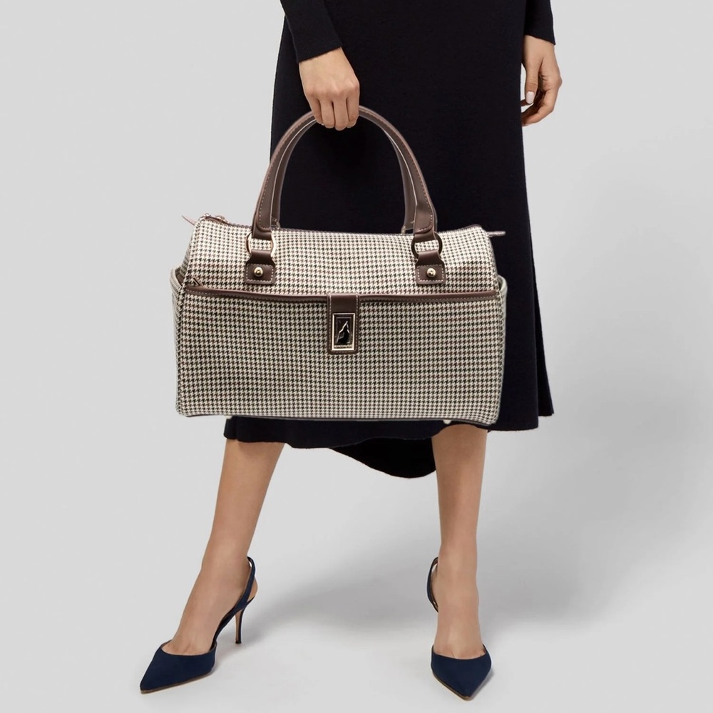 ❤️ DEAL! Cambridge Weekender Houndstooth Plaid Travel Satchel Duffel Bag